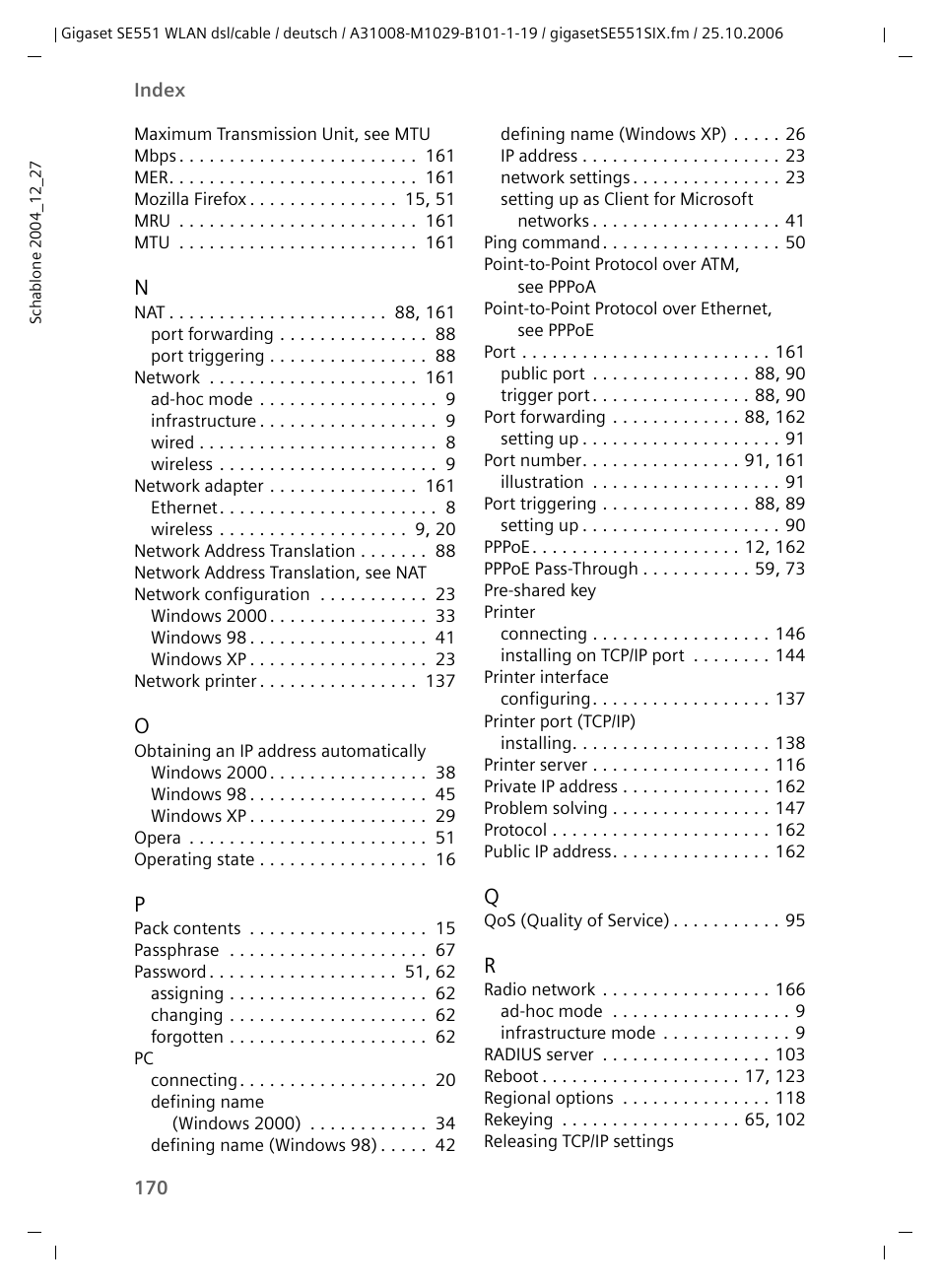 Siemens gigaset SE551 User Manual | Page 172 / 175