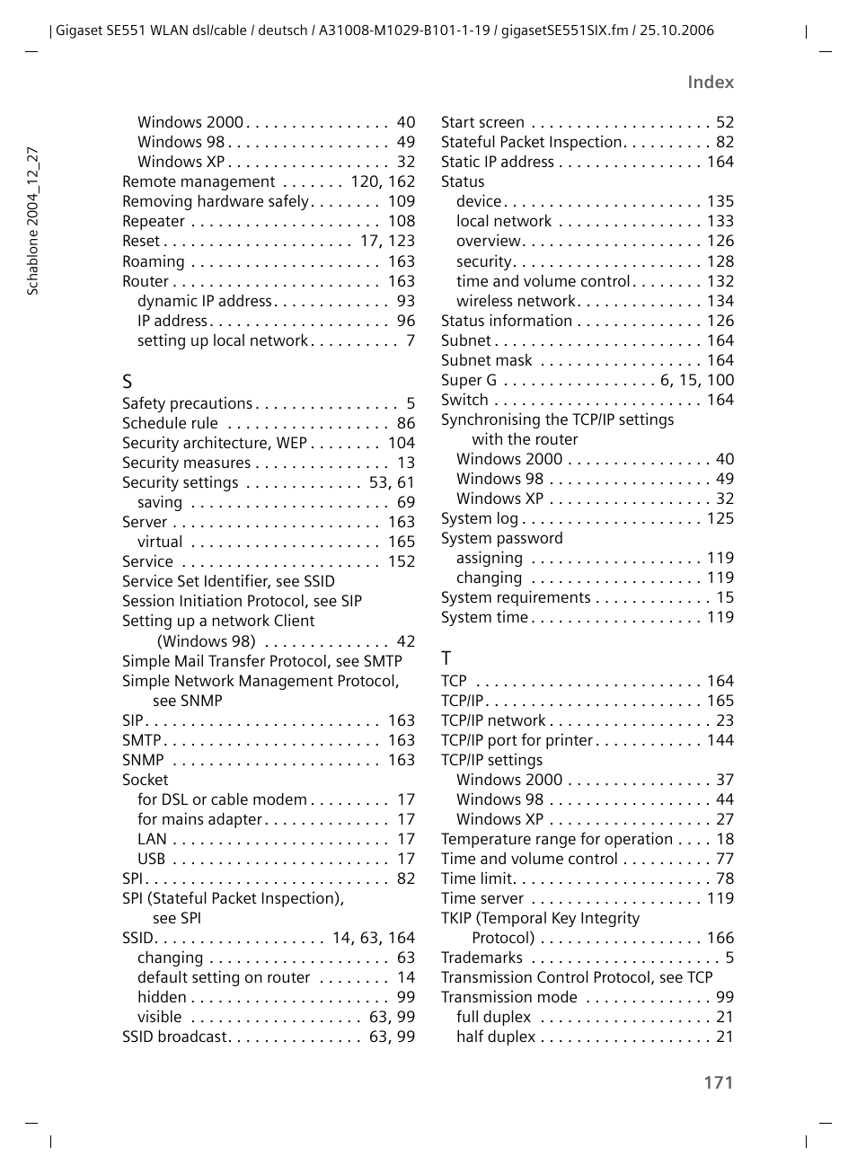 Siemens gigaset SE551 User Manual | Page 173 / 175