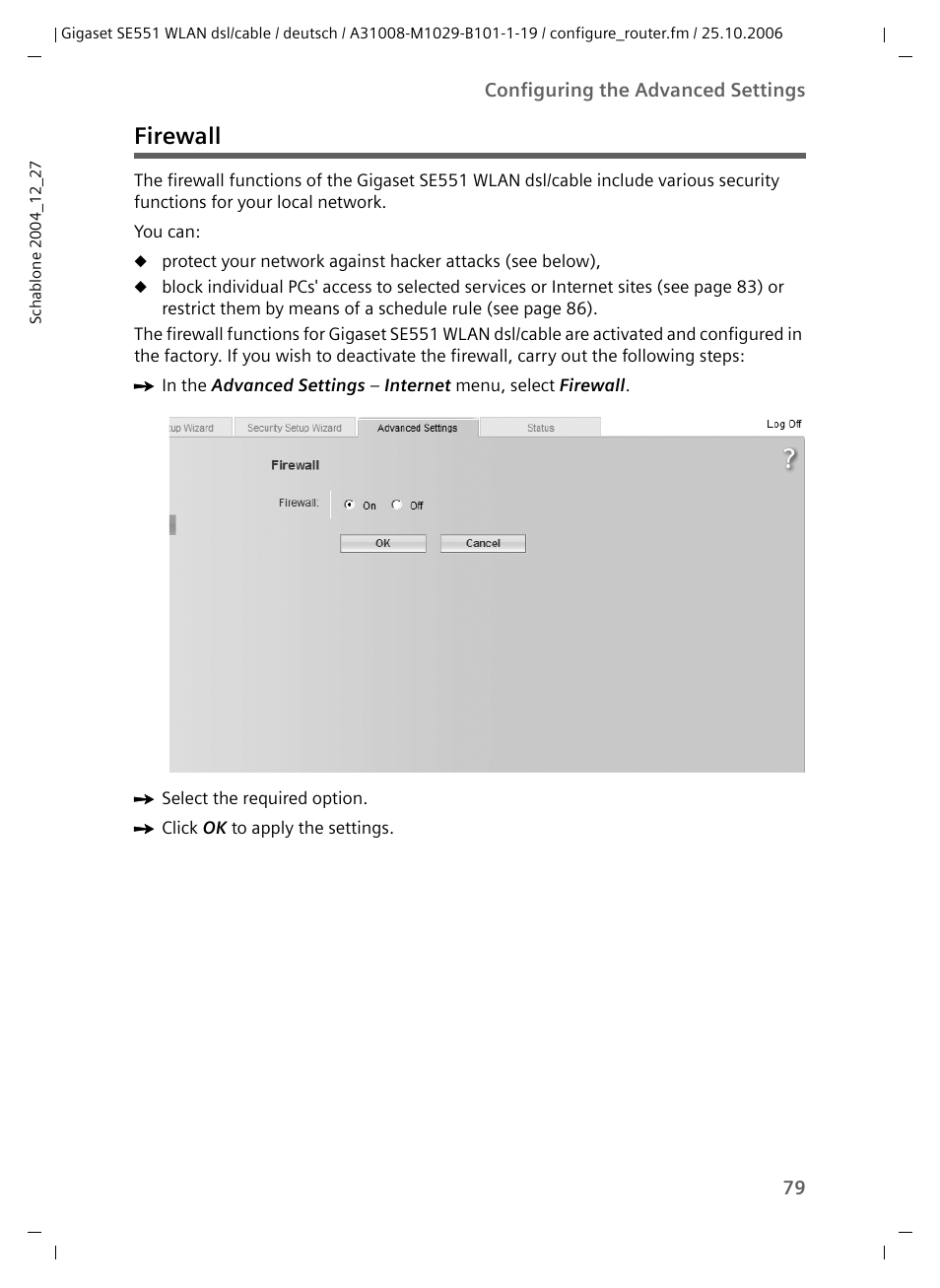 Firewall | Siemens gigaset SE551 User Manual | Page 81 / 175