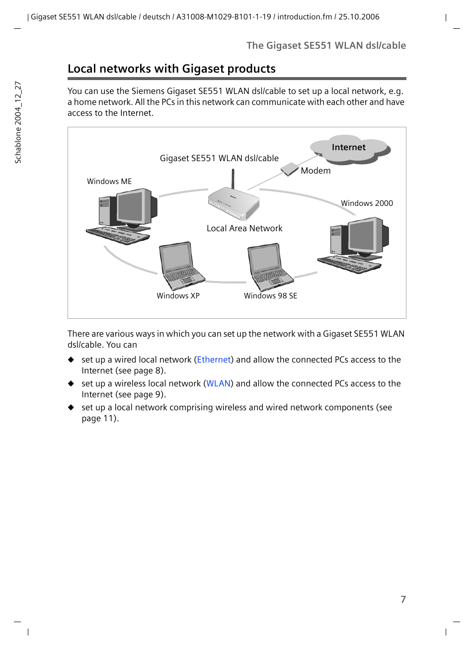 Local networks with gigaset products | Siemens gigaset SE551 User Manual | Page 9 / 175