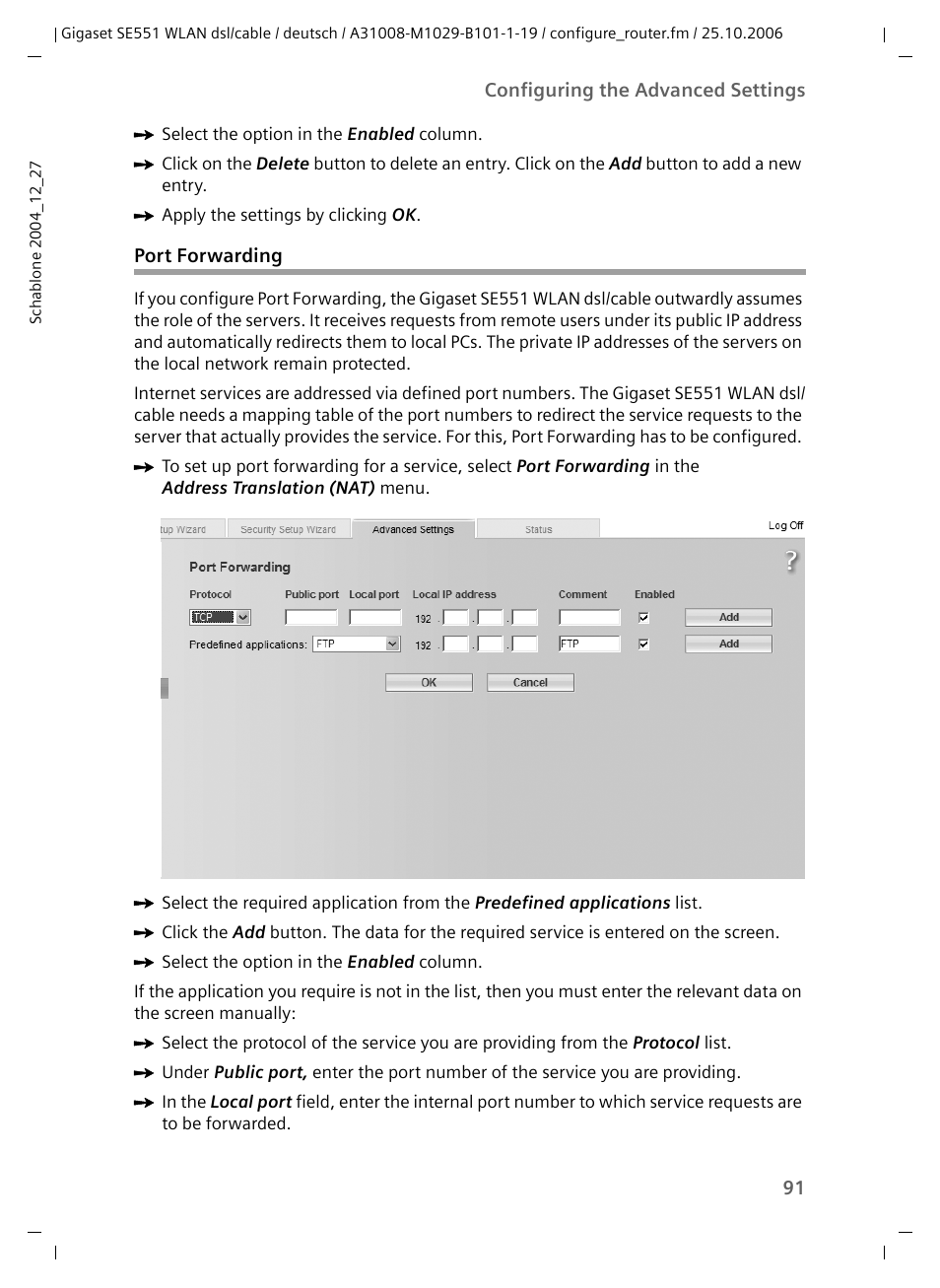 Port forwarding | Siemens gigaset SE551 User Manual | Page 93 / 175