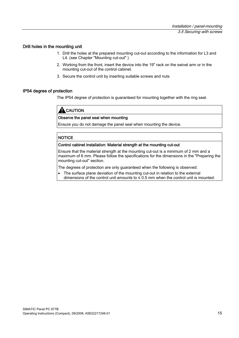 Siemens Industrial PC Simatic Panel PC 677B User Manual | Page 15 / 32