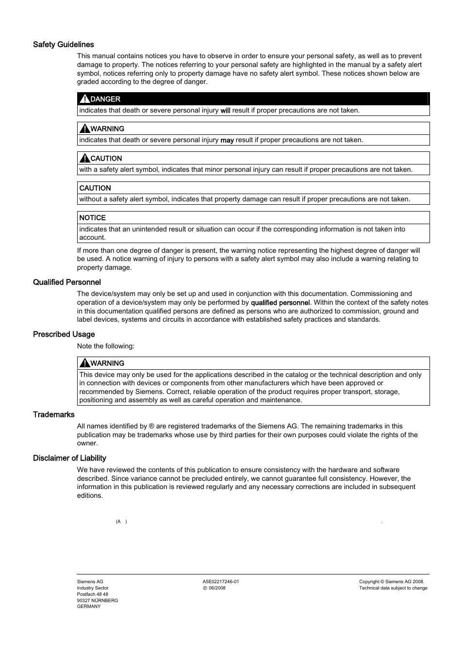 Legal information, Safety guidelines | Siemens Industrial PC Simatic Panel PC 677B User Manual | Page 2 / 32