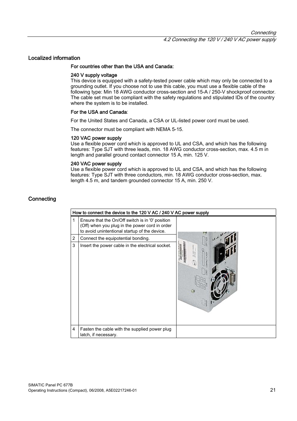 Siemens Industrial PC Simatic Panel PC 677B User Manual | Page 21 / 32