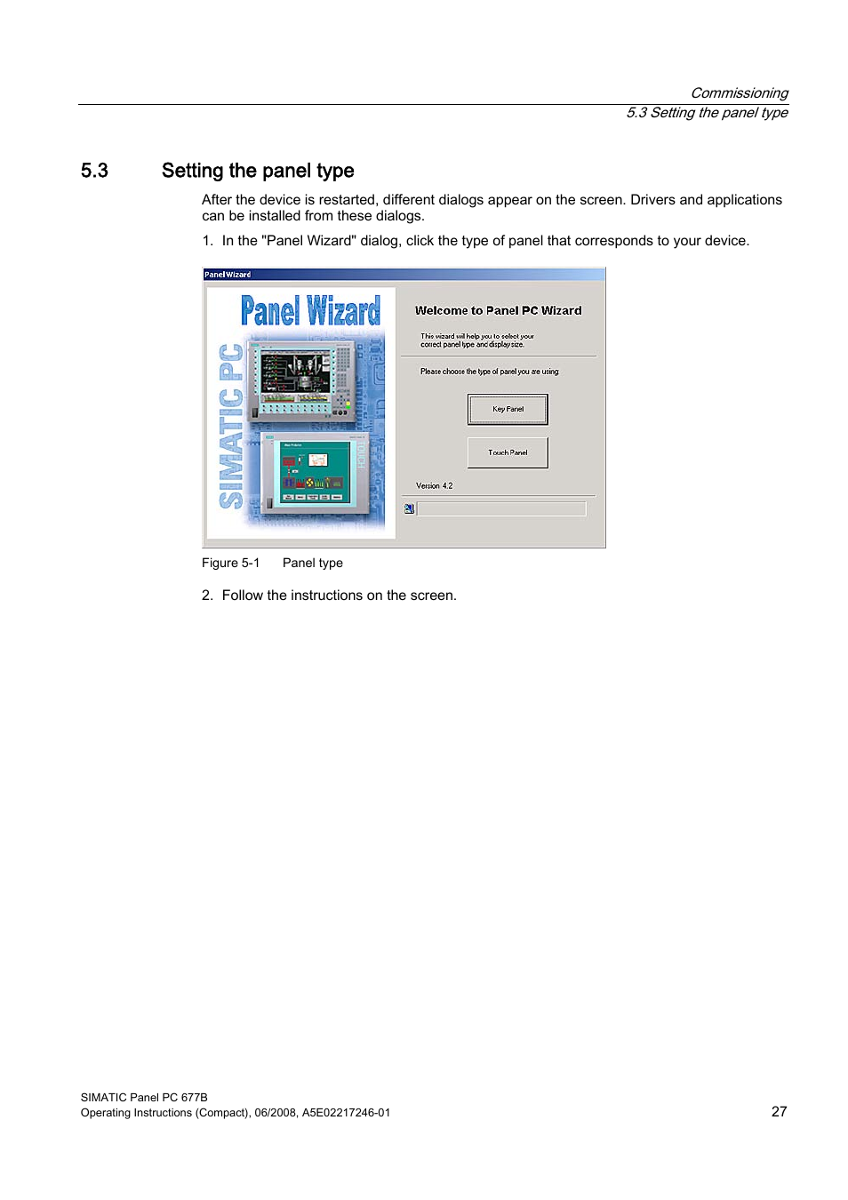 3 setting the panel type | Siemens Industrial PC Simatic Panel PC 677B User Manual | Page 27 / 32