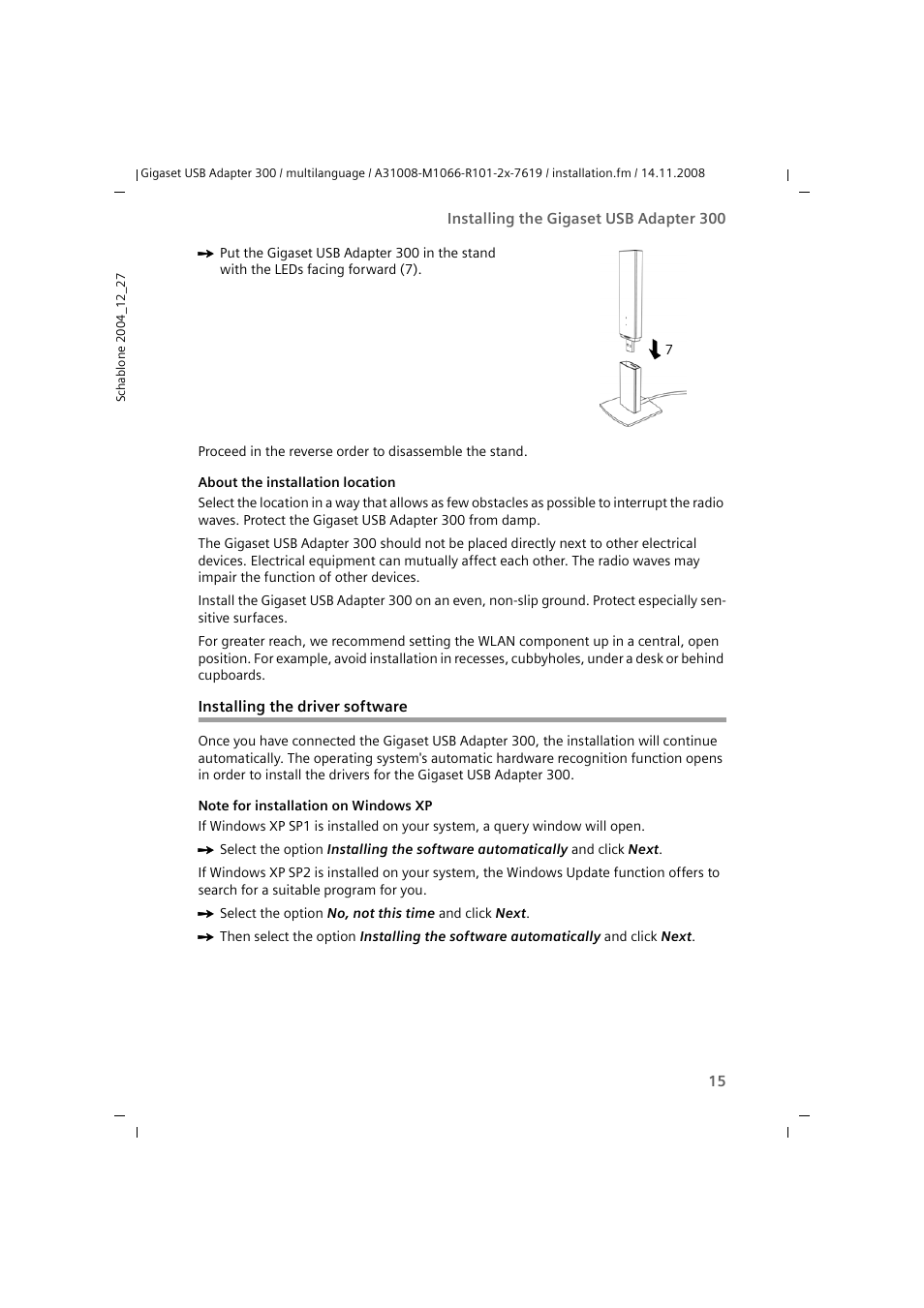 Installing the driver software | Siemens 300 User Manual | Page 15 / 64