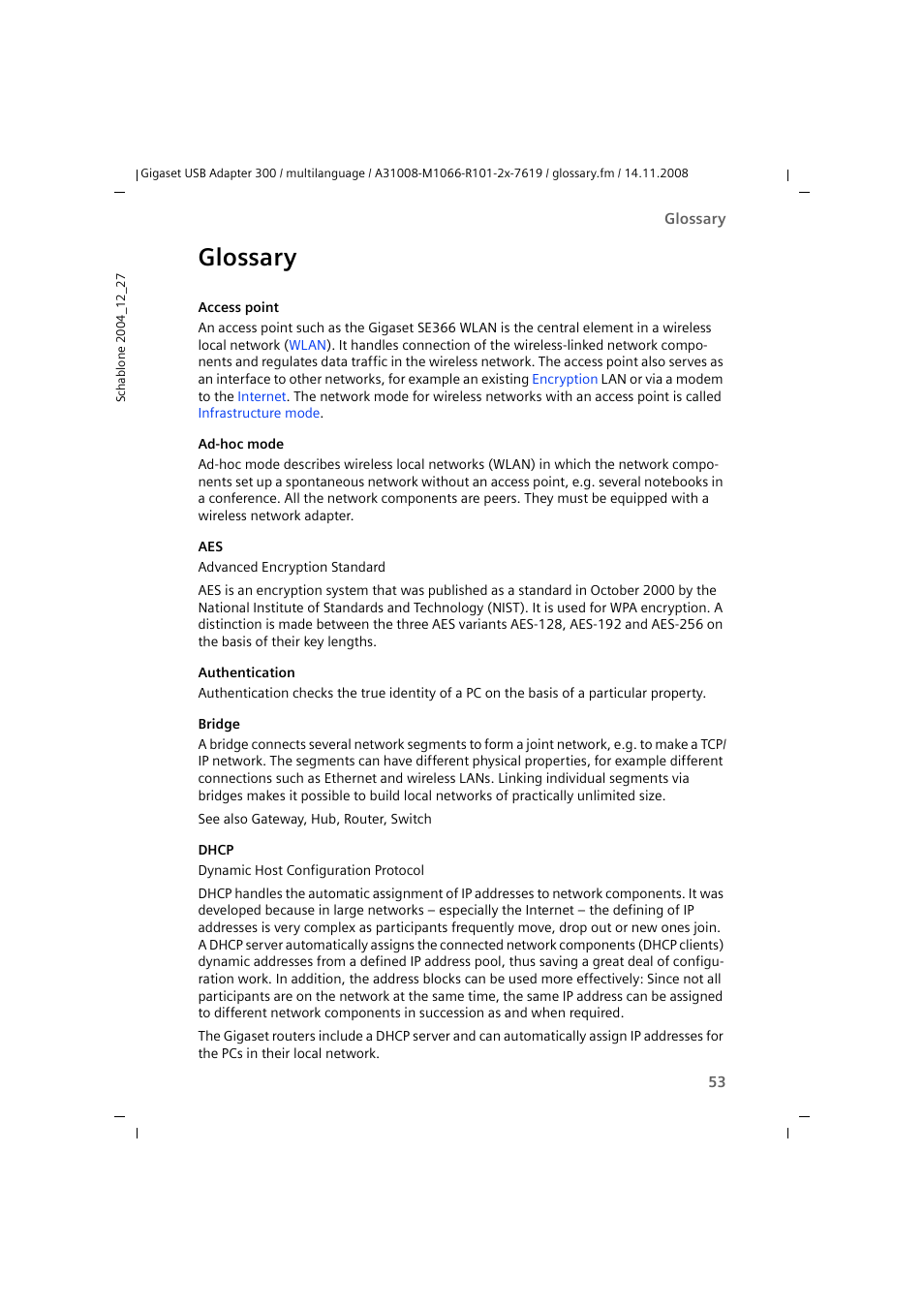 Glossary | Siemens 300 User Manual | Page 53 / 64