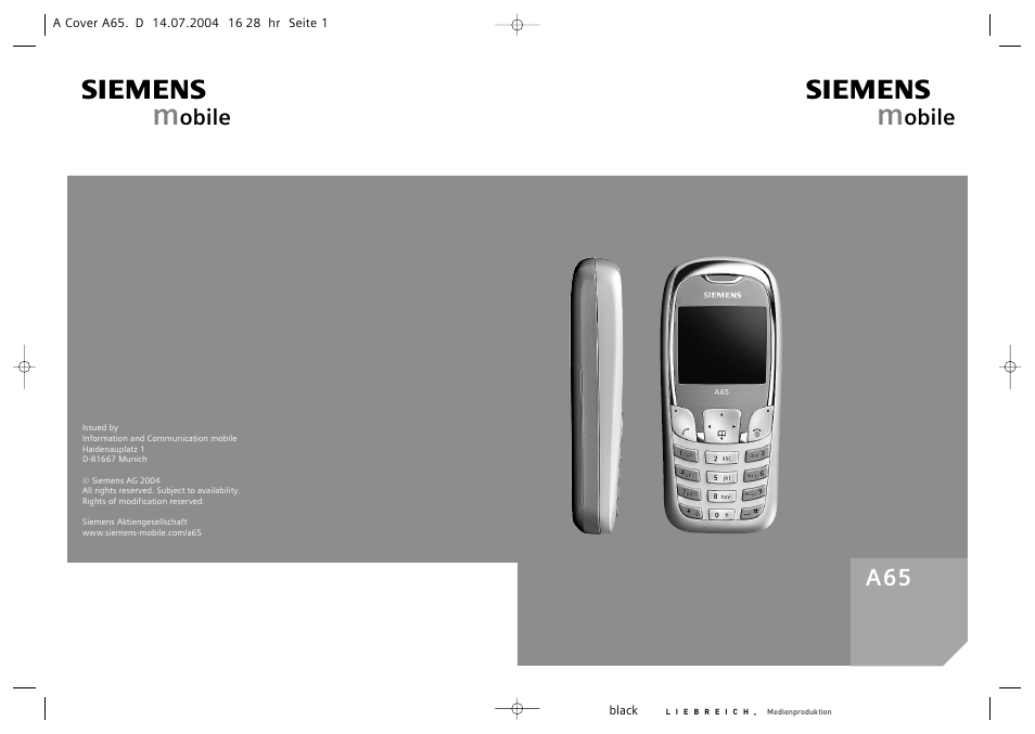 Siemens A65 User Manual | 58 pages