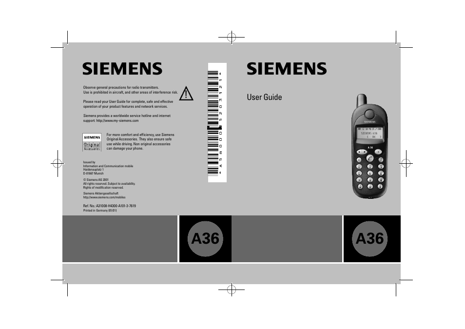 Siemens A36 User Manual | 43 pages