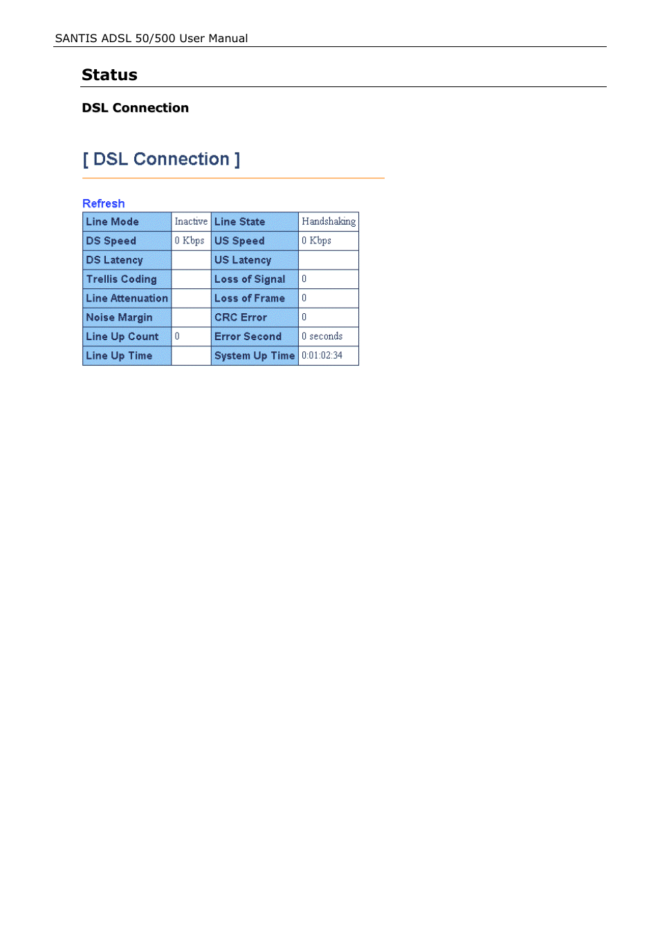 Status | Siemens ADSL 500 User Manual | Page 54 / 78