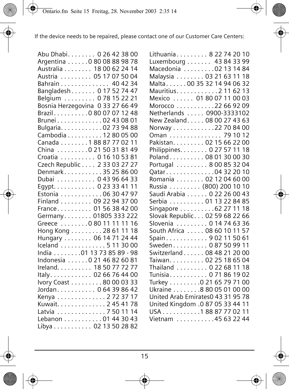 Siemens A110 User Manual | Page 15 / 16