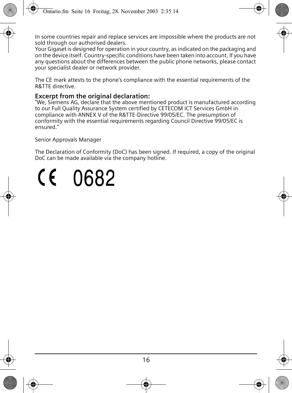 Siemens A110 User Manual | Page 16 / 16