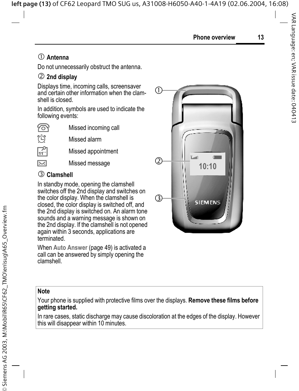 Siemens Mobile User Manual | Page 13 / 99