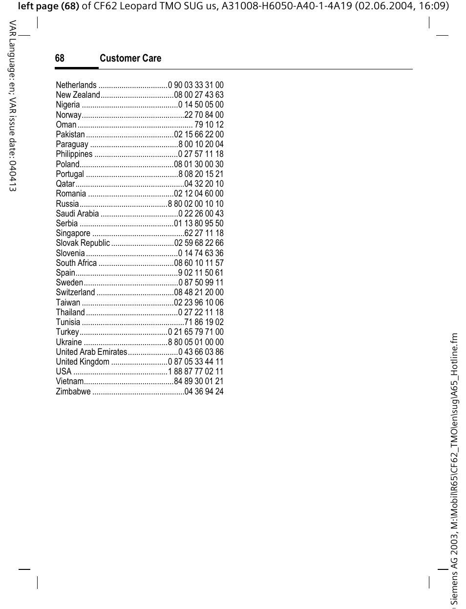 Siemens Mobile User Manual | Page 68 / 99