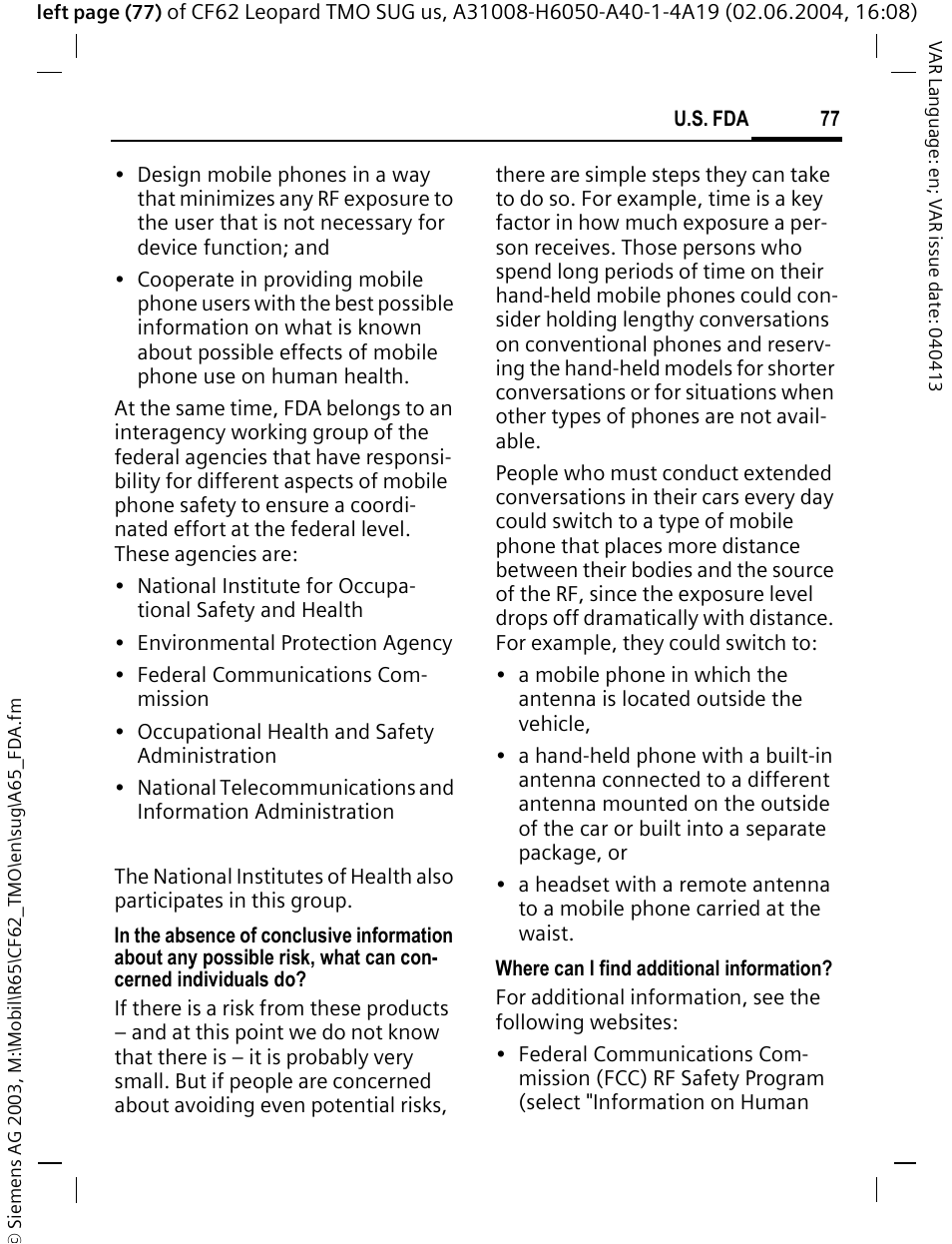 Siemens Mobile User Manual | Page 77 / 99