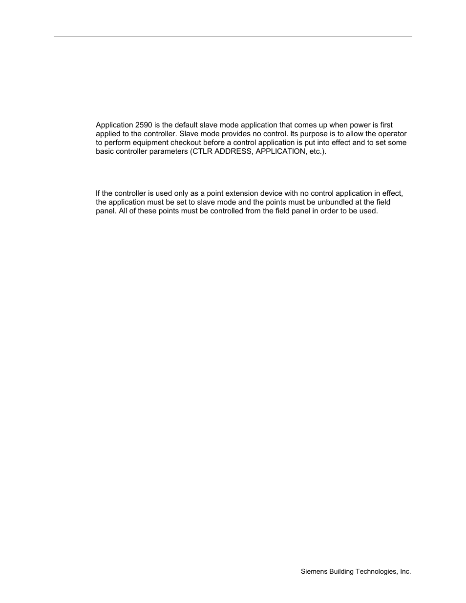 Application 2590: bacnet heat pump slave mode, Using the controller as a point extension device | Siemens BACNET 125-699 User Manual | Page 24 / 43