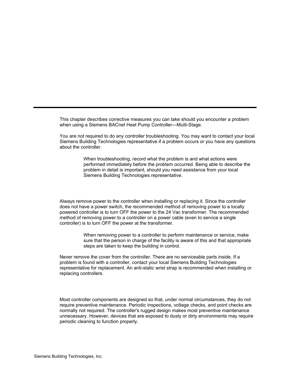 Troubleshooting | Siemens BACNET 125-699 User Manual | Page 36 / 43