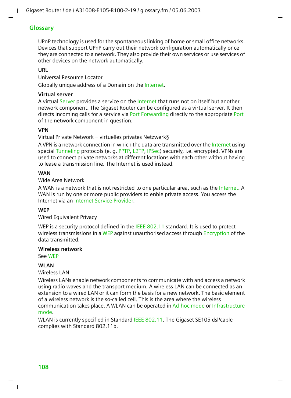 Wireless network, By assi, Virtual | Server, Virtual server | Siemens SE105 User Manual | Page 109 / 115