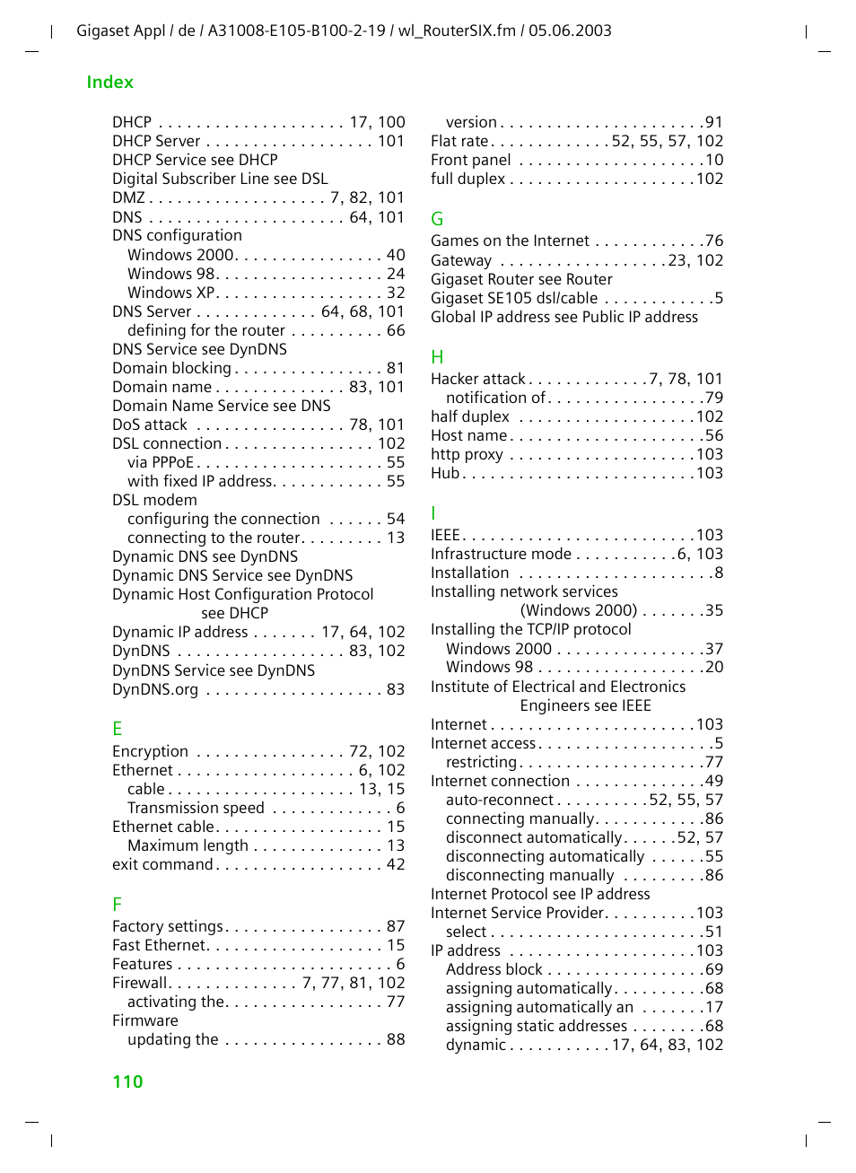 Siemens SE105 User Manual | Page 111 / 115