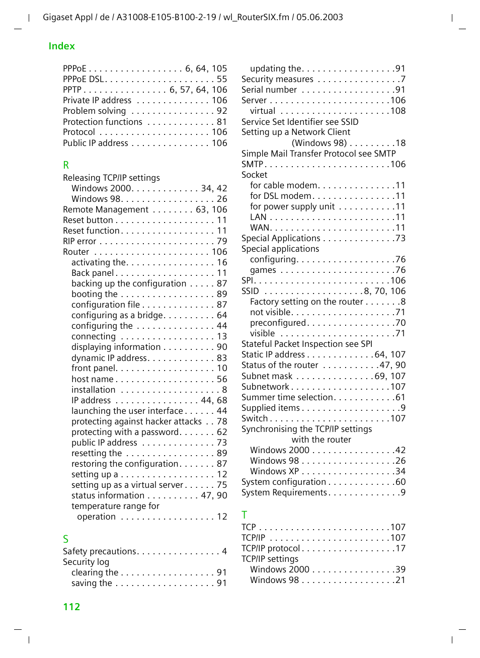 Siemens SE105 User Manual | Page 113 / 115