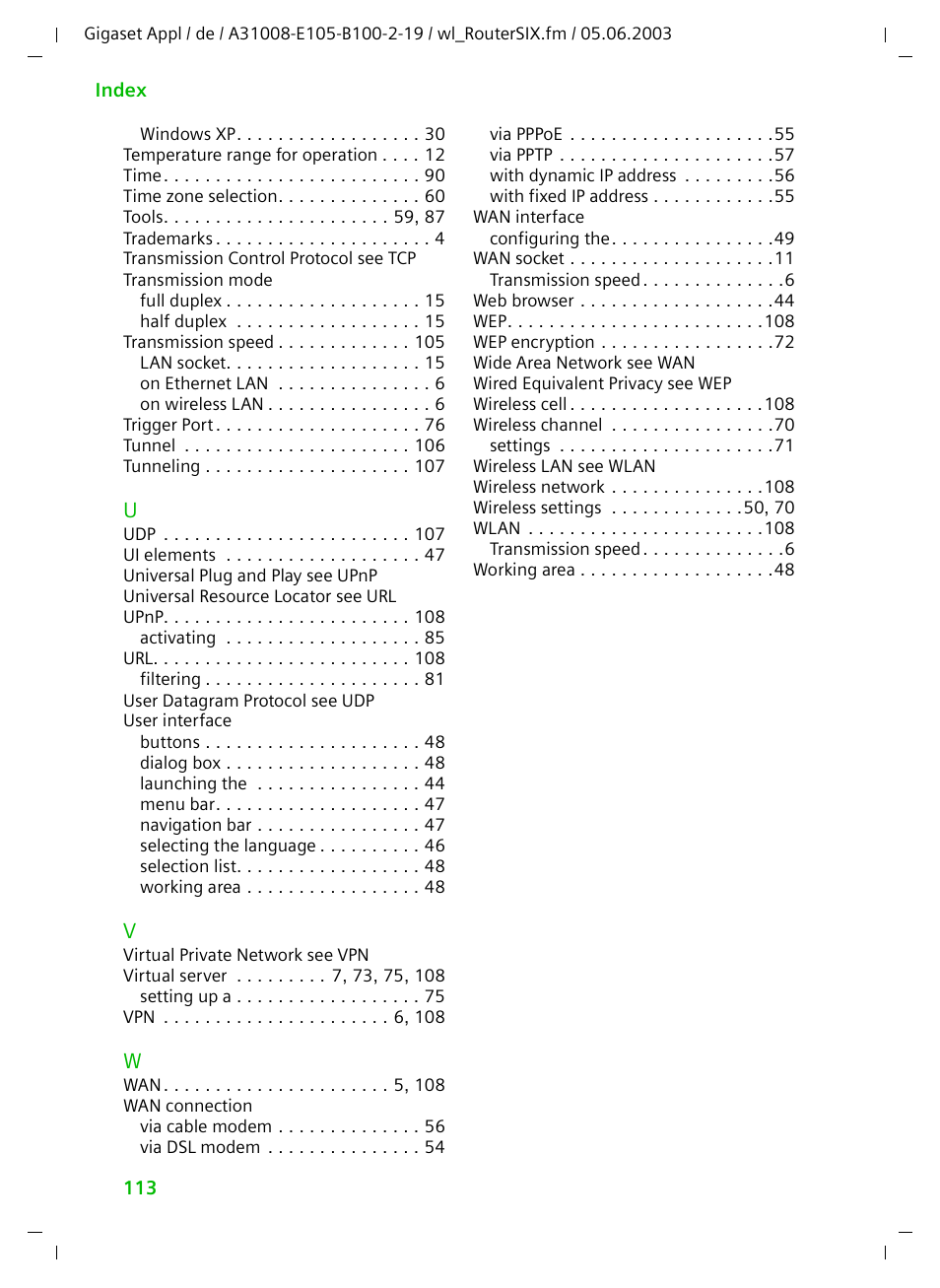 Siemens SE105 User Manual | Page 114 / 115