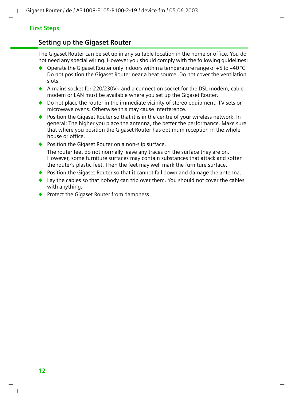 Setting up the gigaset router | Siemens SE105 User Manual | Page 13 / 115