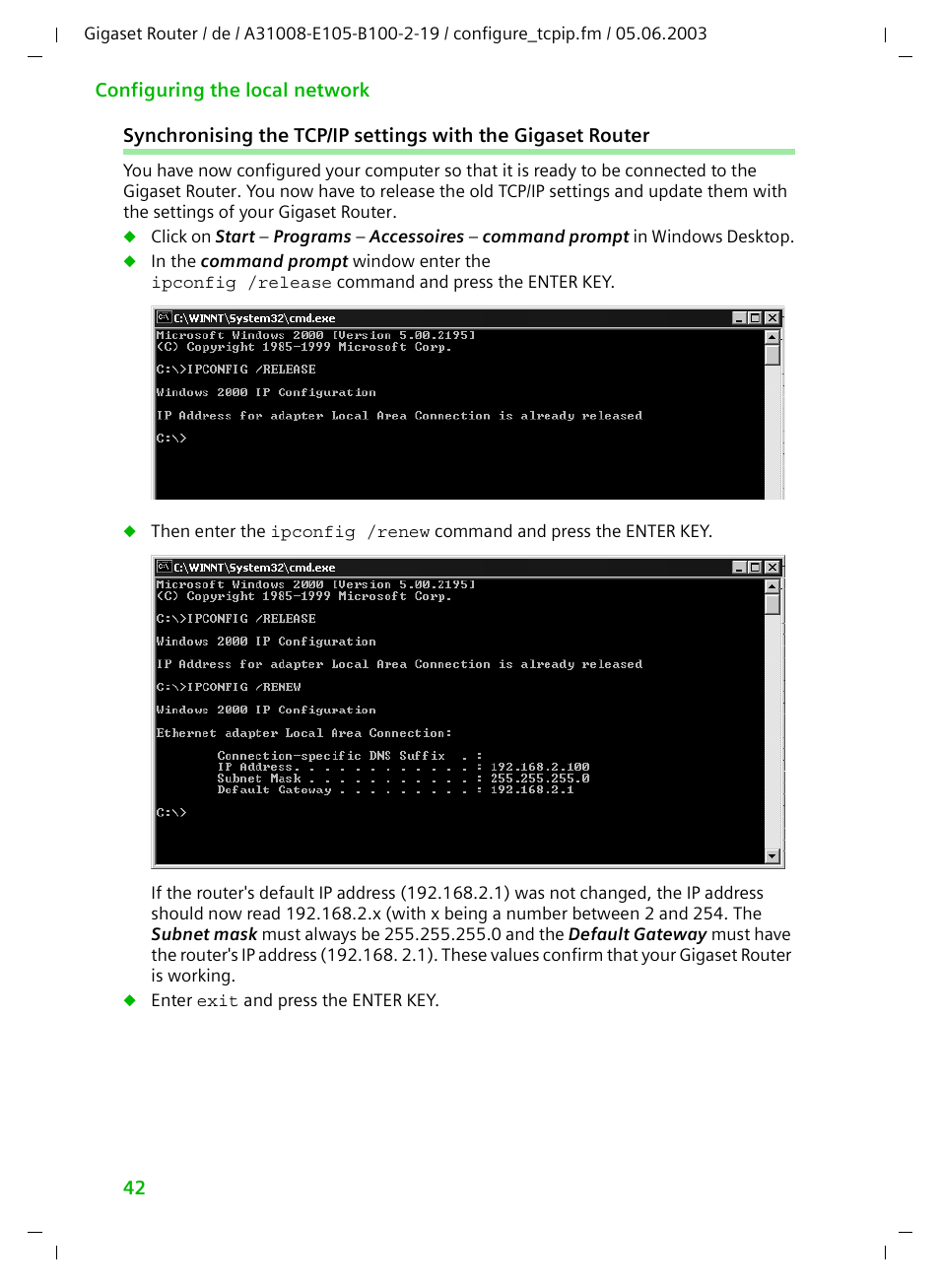 Siemens SE105 User Manual | Page 43 / 115