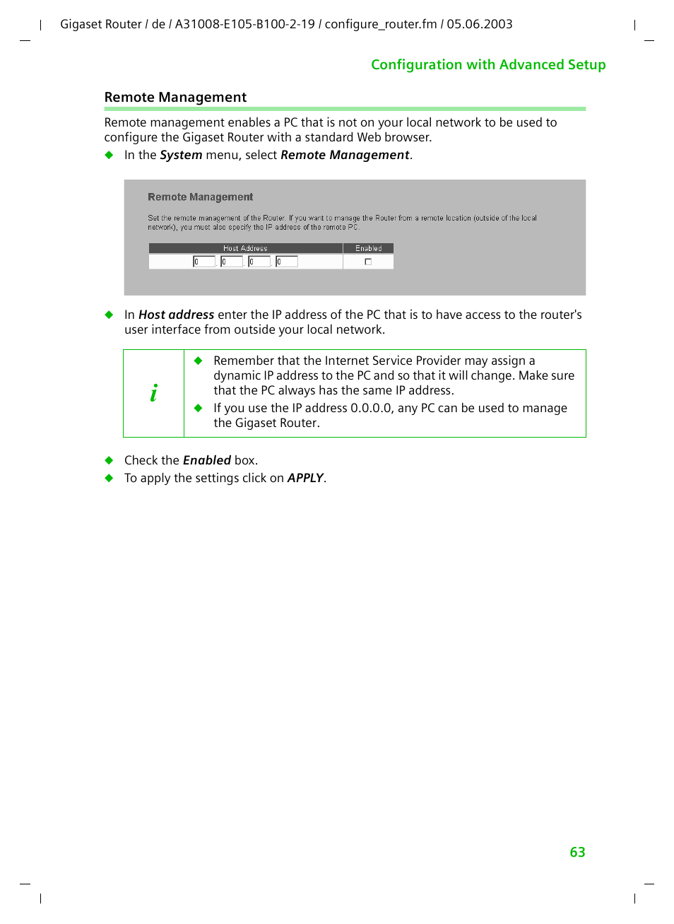 Remote management | Siemens SE105 User Manual | Page 64 / 115