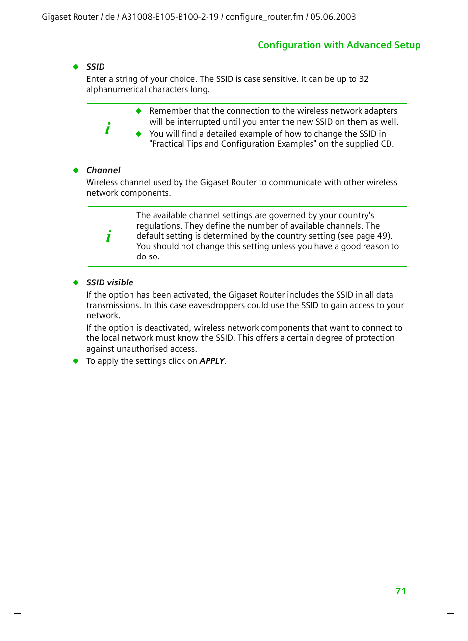 Siemens SE105 User Manual | Page 72 / 115