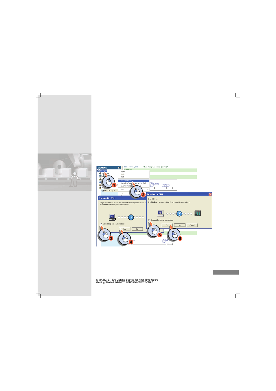 1 downloading the project to the cpu 312c | Siemens SIMATIC S7-300 User Manual | Page 55 / 68