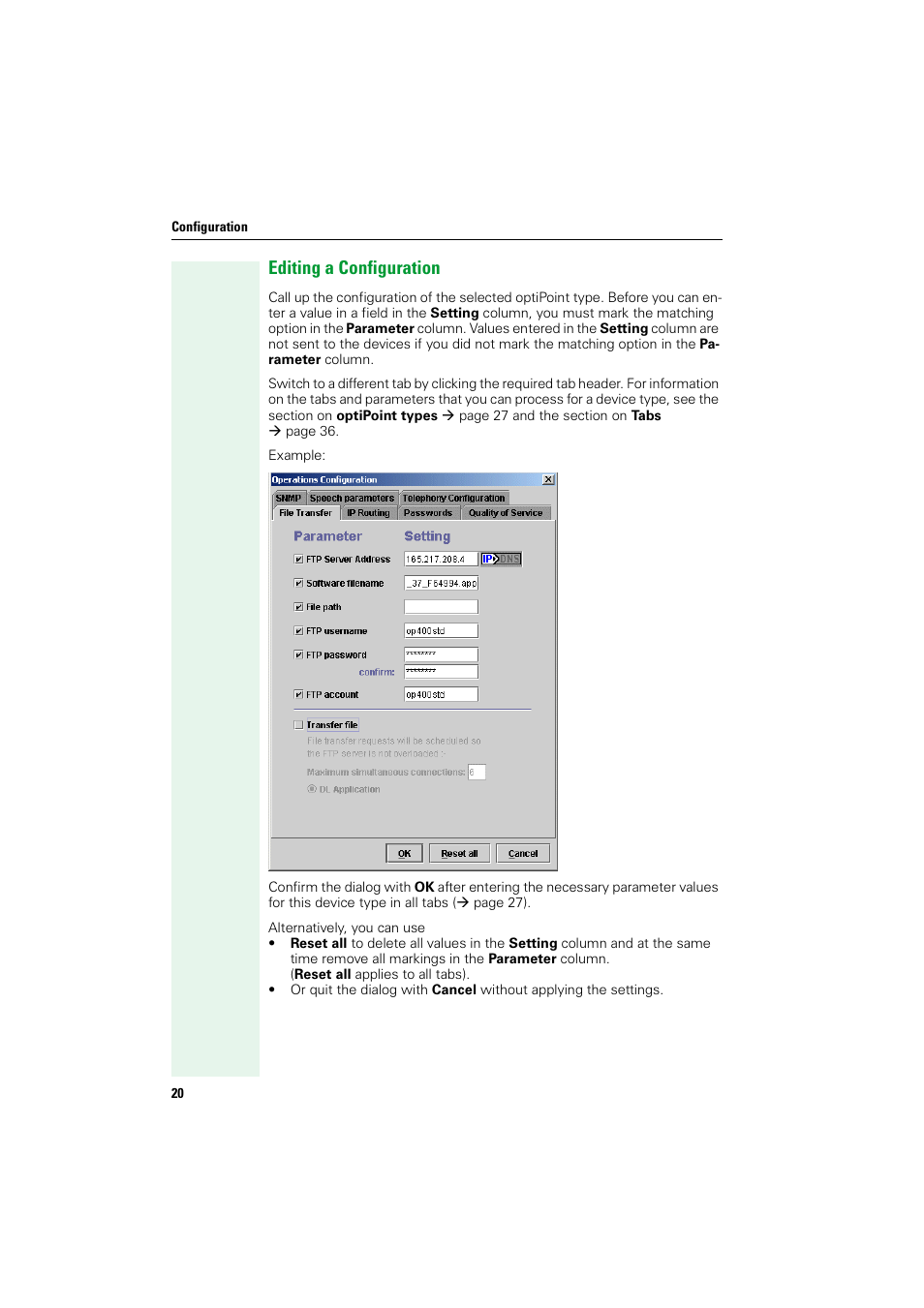 Editing a configuration | Siemens HIPATH V1.2.33 User Manual | Page 20 / 92