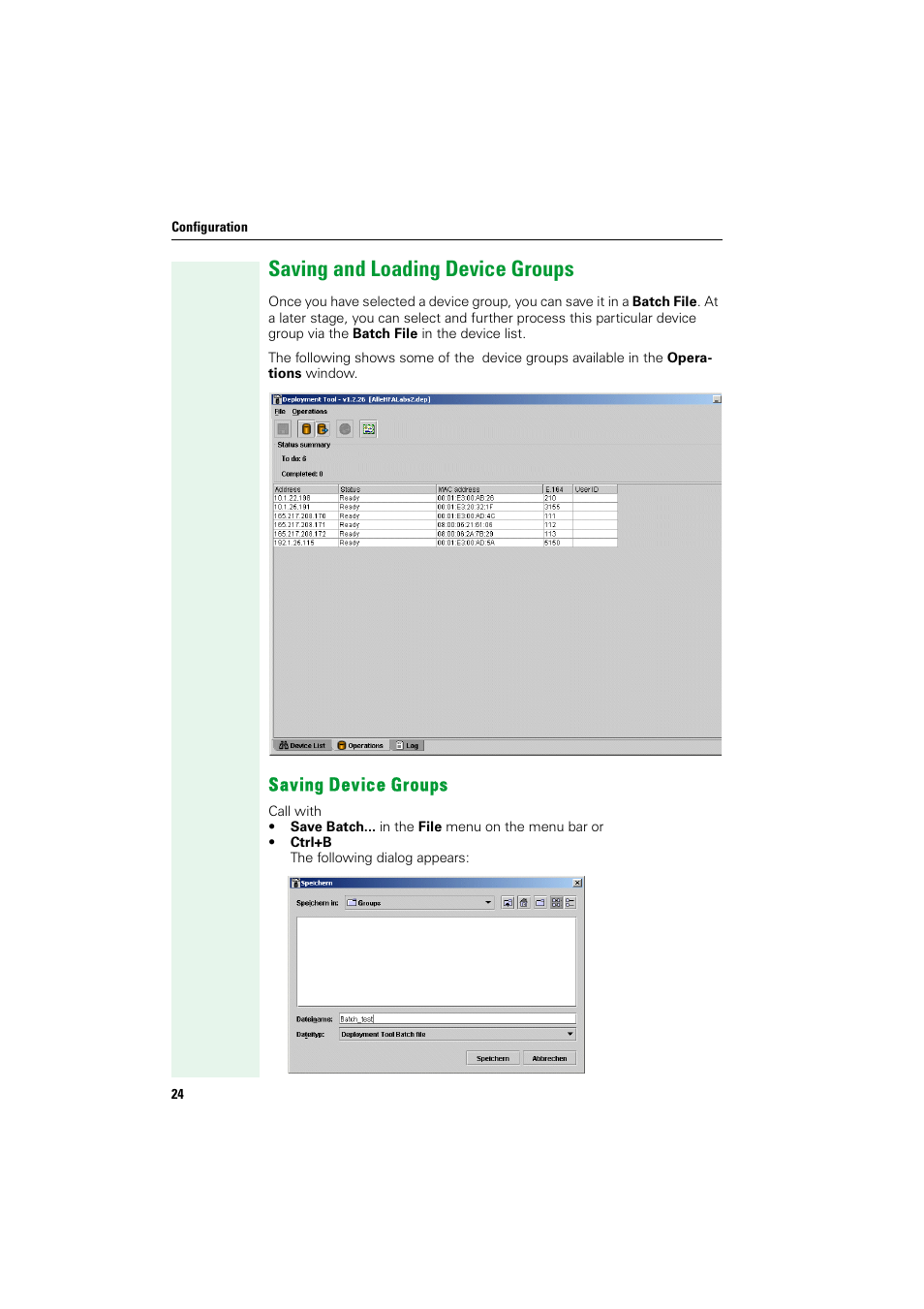 Saving and loading device groups, Saving device groups | Siemens HIPATH V1.2.33 User Manual | Page 24 / 92