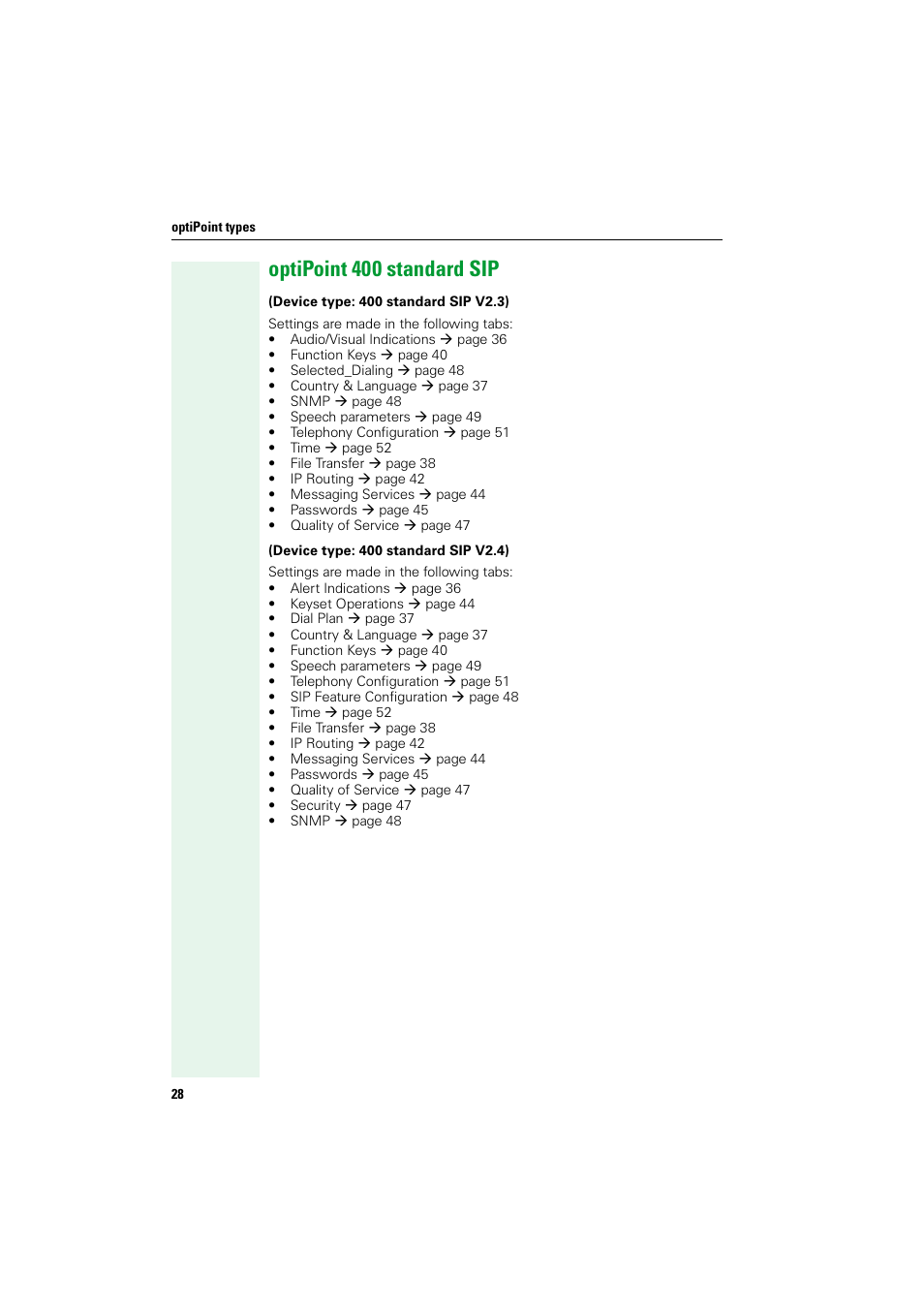 Optipoint400 standard sip, Optipoint 400 standard sip | Siemens HIPATH V1.2.33 User Manual | Page 28 / 92