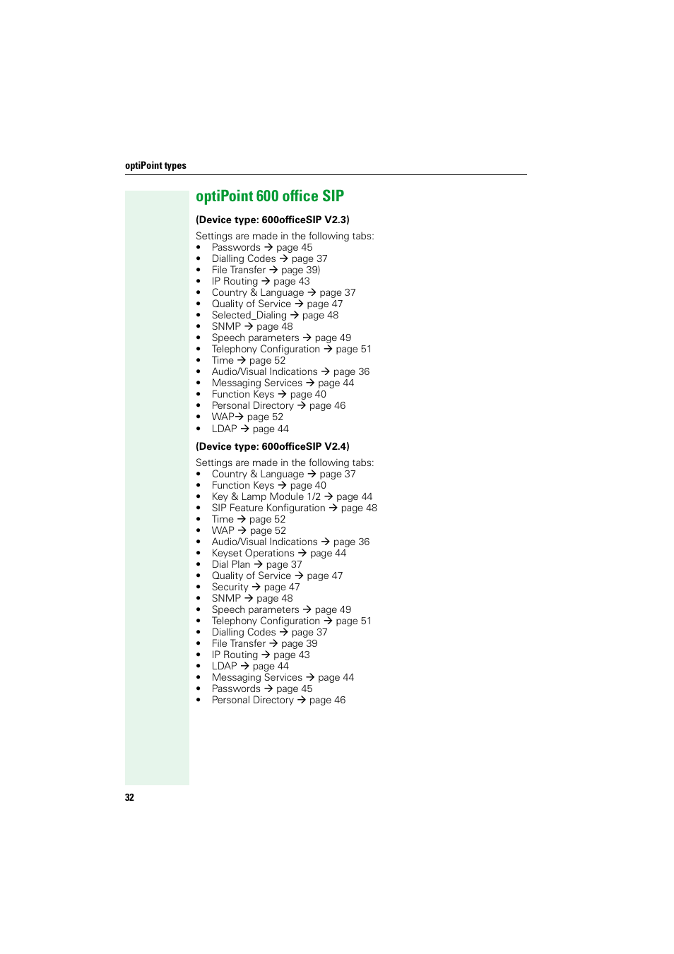 Optipoint600office sip, Optipoint 600 office sip | Siemens HIPATH V1.2.33 User Manual | Page 32 / 92