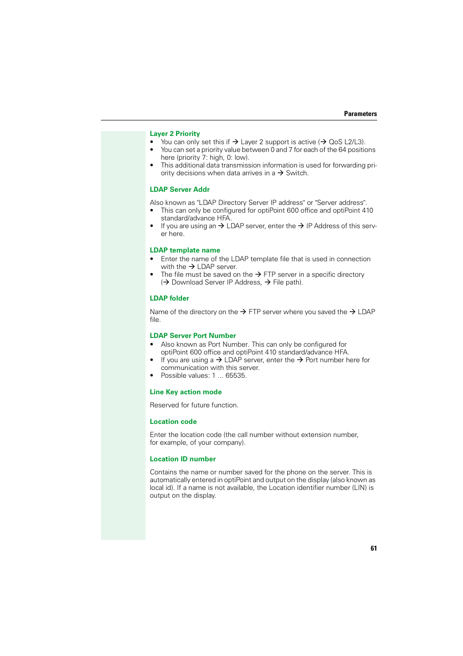 Æ layer 2 priority va | Siemens HIPATH V1.2.33 User Manual | Page 61 / 92