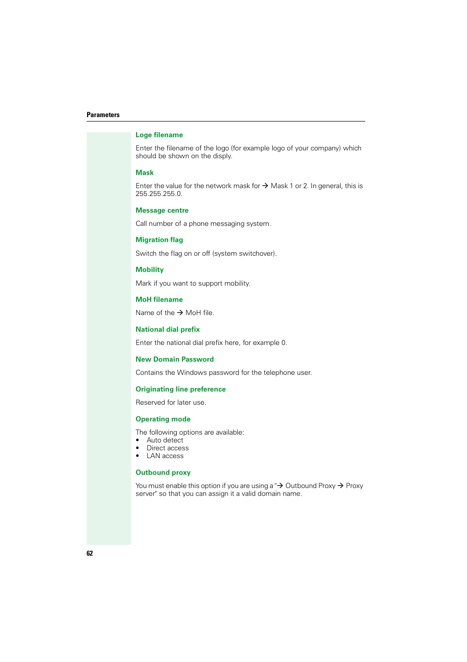 Siemens HIPATH V1.2.33 User Manual | Page 62 / 92