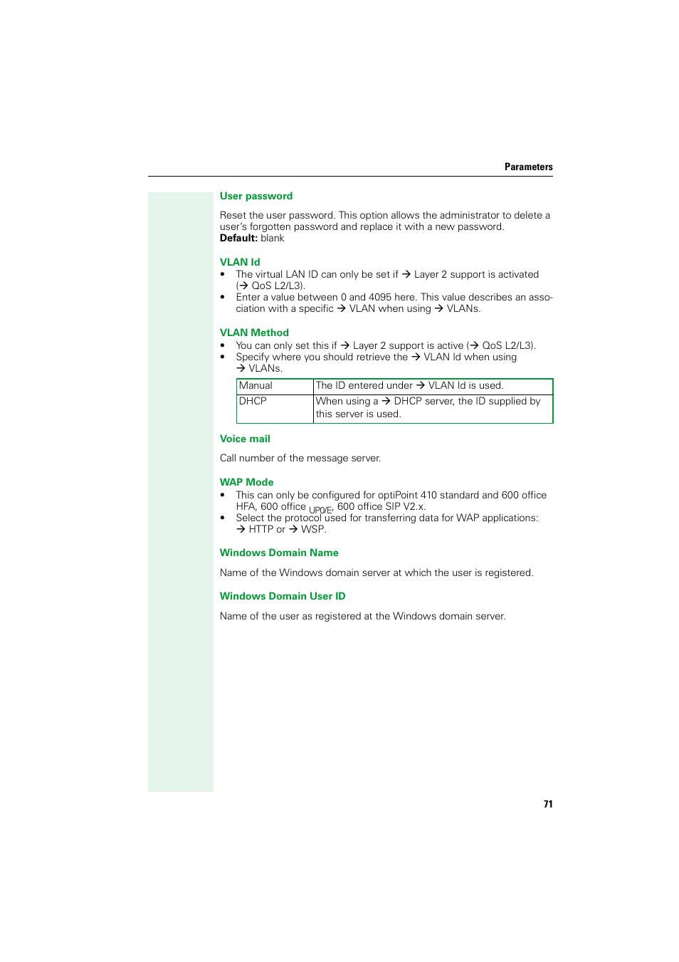 Æ wap mode | Siemens HIPATH V1.2.33 User Manual | Page 71 / 92