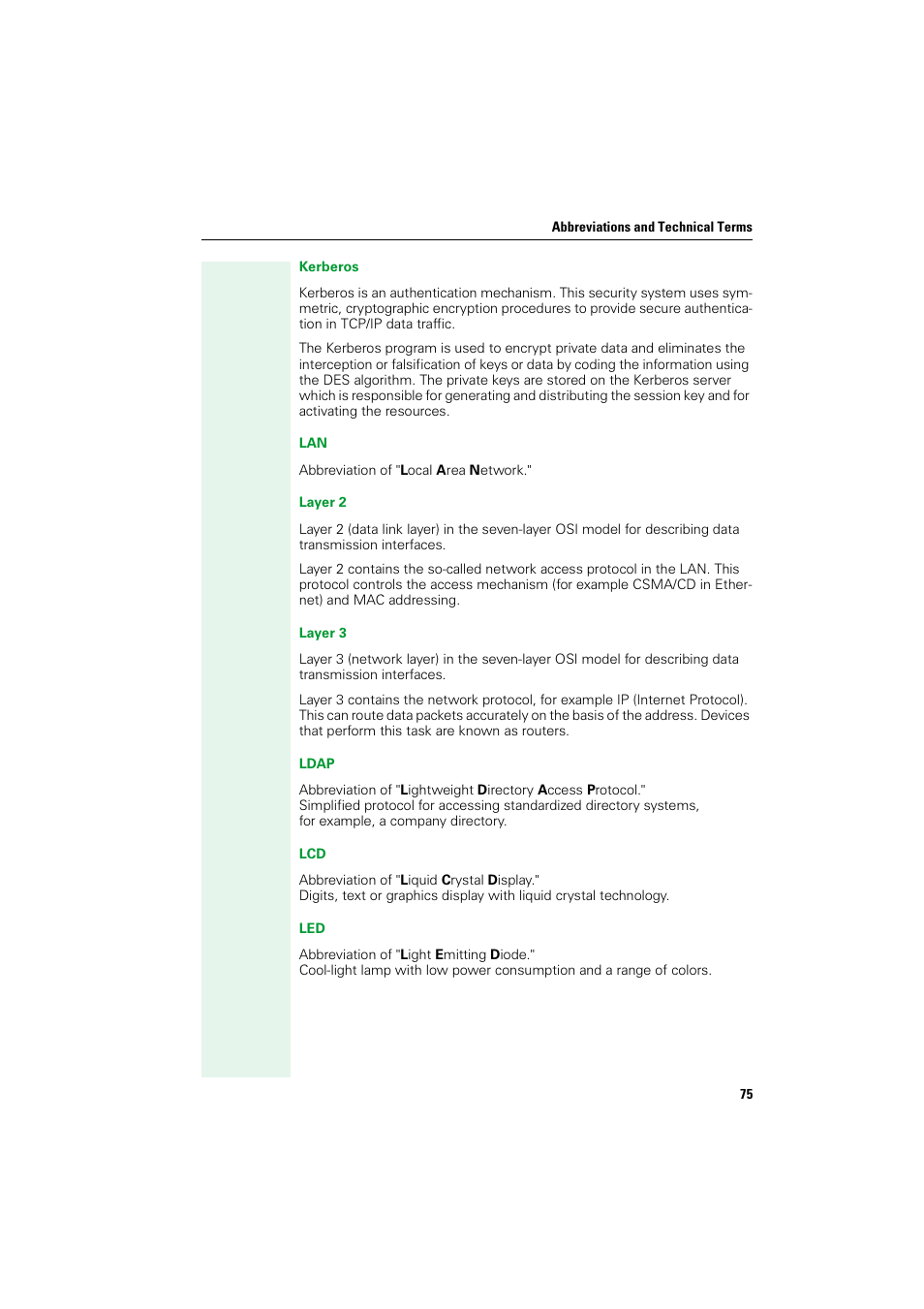 Æ lan as, Æ kerberos s, Æ kerberos | Æ layer 2 s, Æ layer 3 s, Æ layer 2 su, Æ ldap s, Æ ldap se, Æ ldap, S æ layer 2 | Siemens HIPATH V1.2.33 User Manual | Page 75 / 92