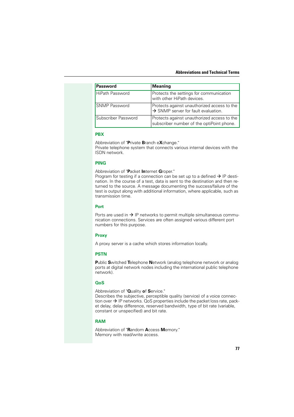 Æ pbx o, Æ pbx i, E æ port nu | Æ proxy, E æ pbx, Æ port nu, Æ pstn t, Æ qos ar, Æ port, Æ port y | Siemens HIPATH V1.2.33 User Manual | Page 77 / 92