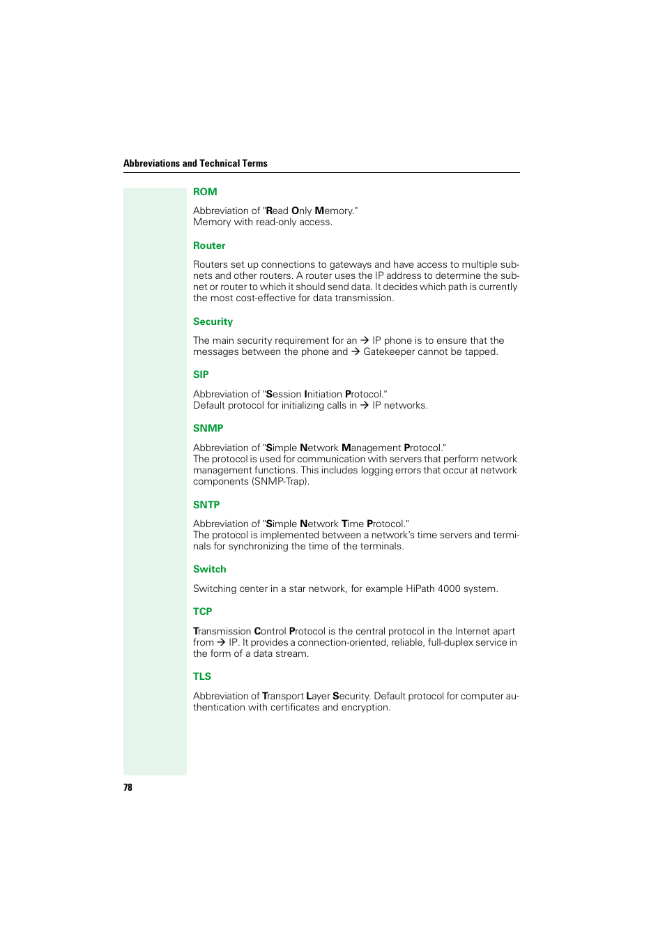 Æ switch, Æ switch u, Æ router | Æ security pr, Æ tcp f, Æ snmp, Æ snmp e, Æ sntp | Siemens HIPATH V1.2.33 User Manual | Page 78 / 92