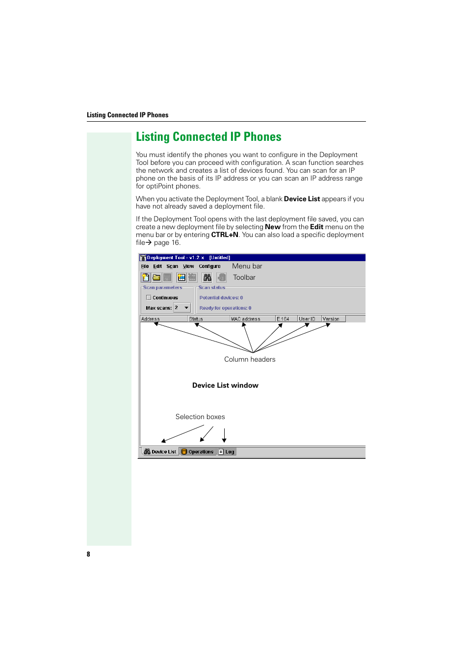 Listing connected ip phones | Siemens HIPATH V1.2.33 User Manual | Page 8 / 92