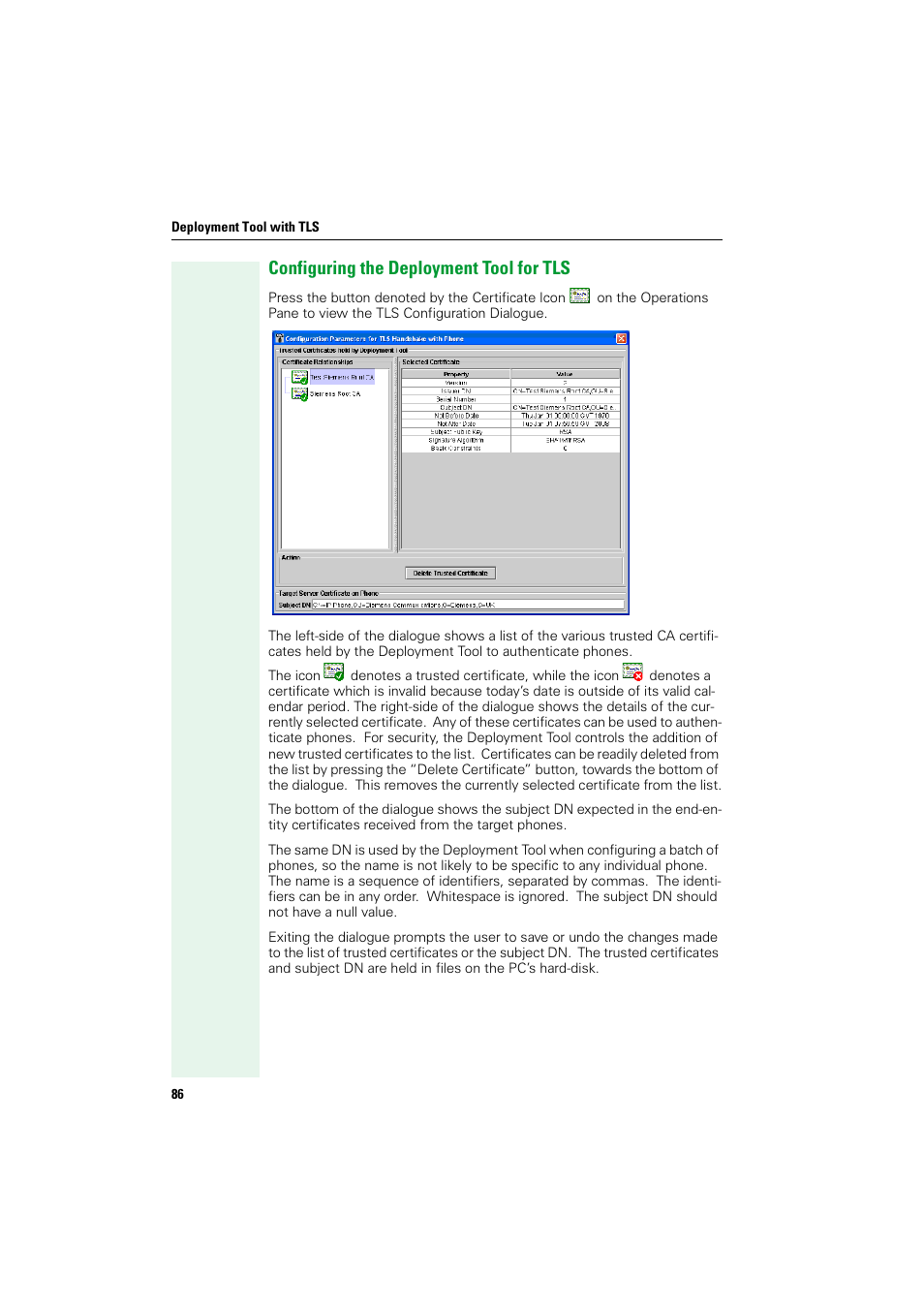 Configuring the deployment tool for tls | Siemens HIPATH V1.2.33 User Manual | Page 86 / 92