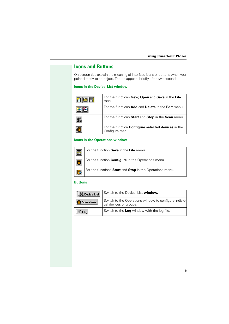 Icons and buttons | Siemens HIPATH V1.2.33 User Manual | Page 9 / 92