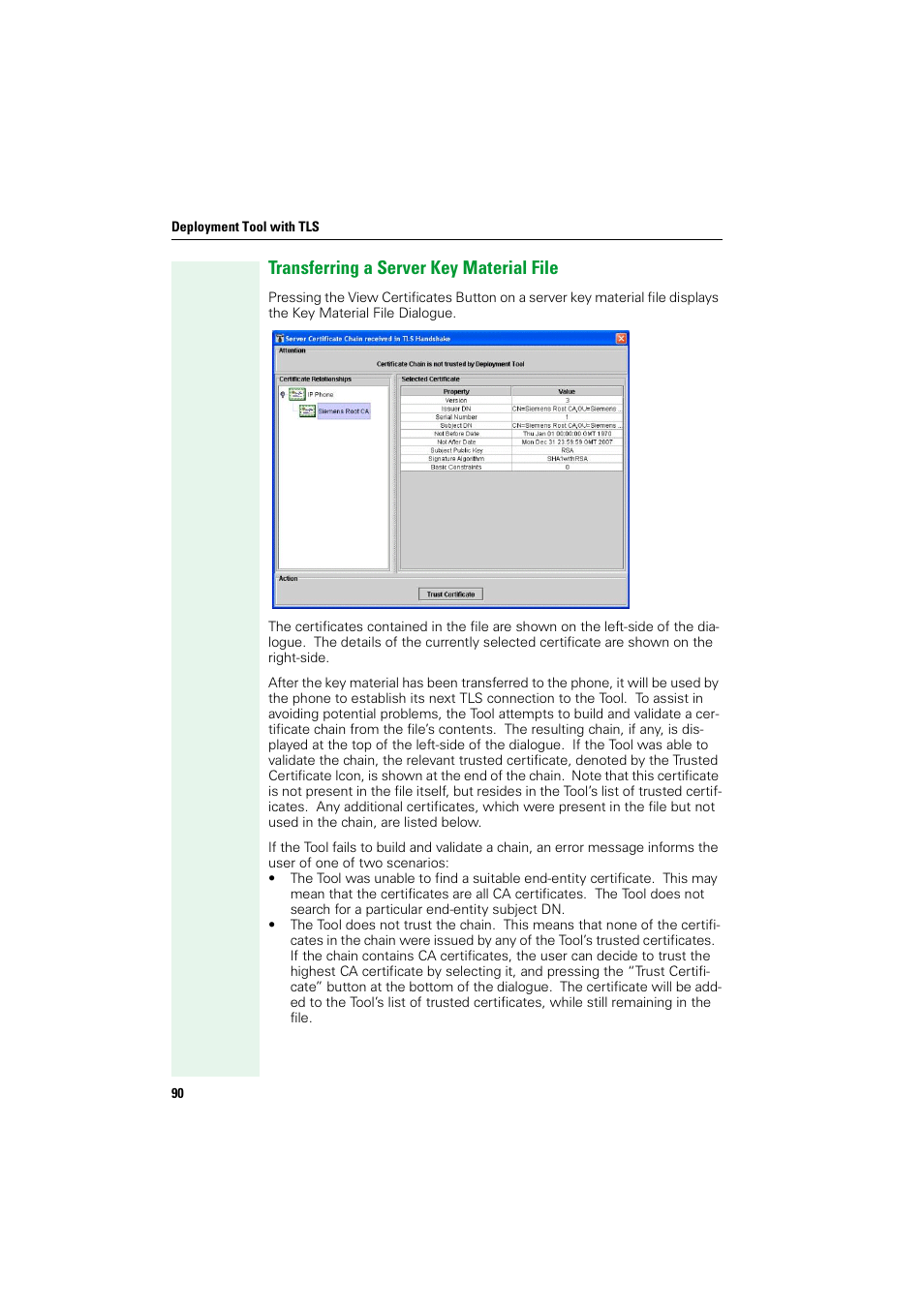 Transferring a server key material file | Siemens HIPATH V1.2.33 User Manual | Page 90 / 92