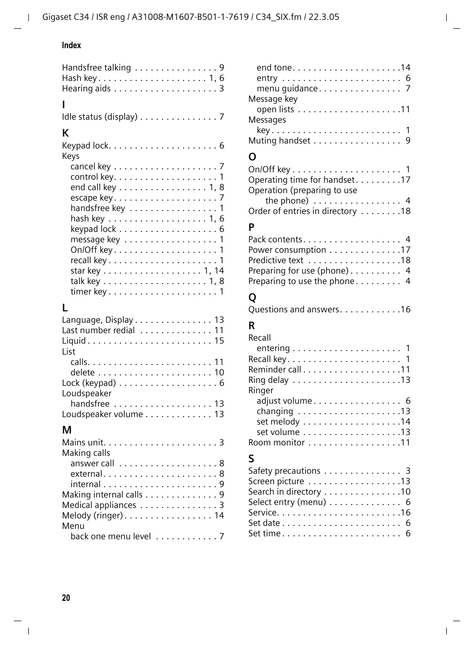 Siemens Gigaset C34 User Manual | Page 21 / 23