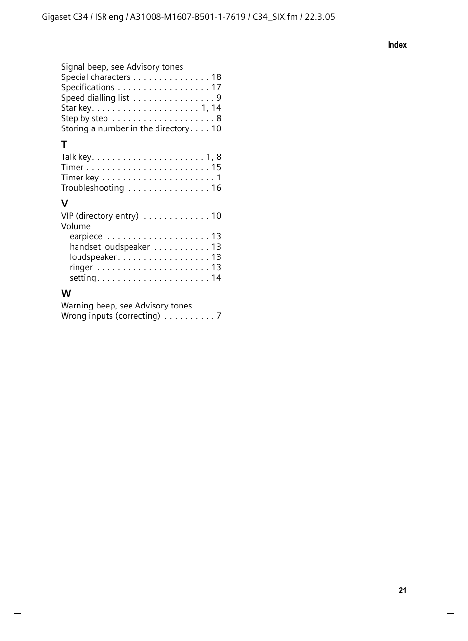 Siemens Gigaset C34 User Manual | Page 22 / 23