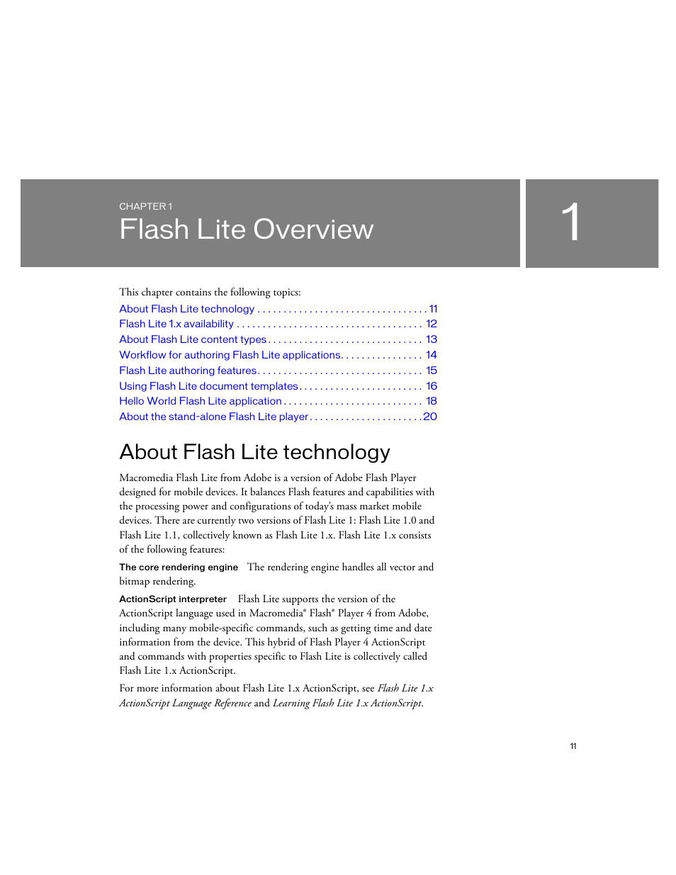 Flash lite overview, About flash lite technology | Siemens sony User Manual | Page 11 / 38