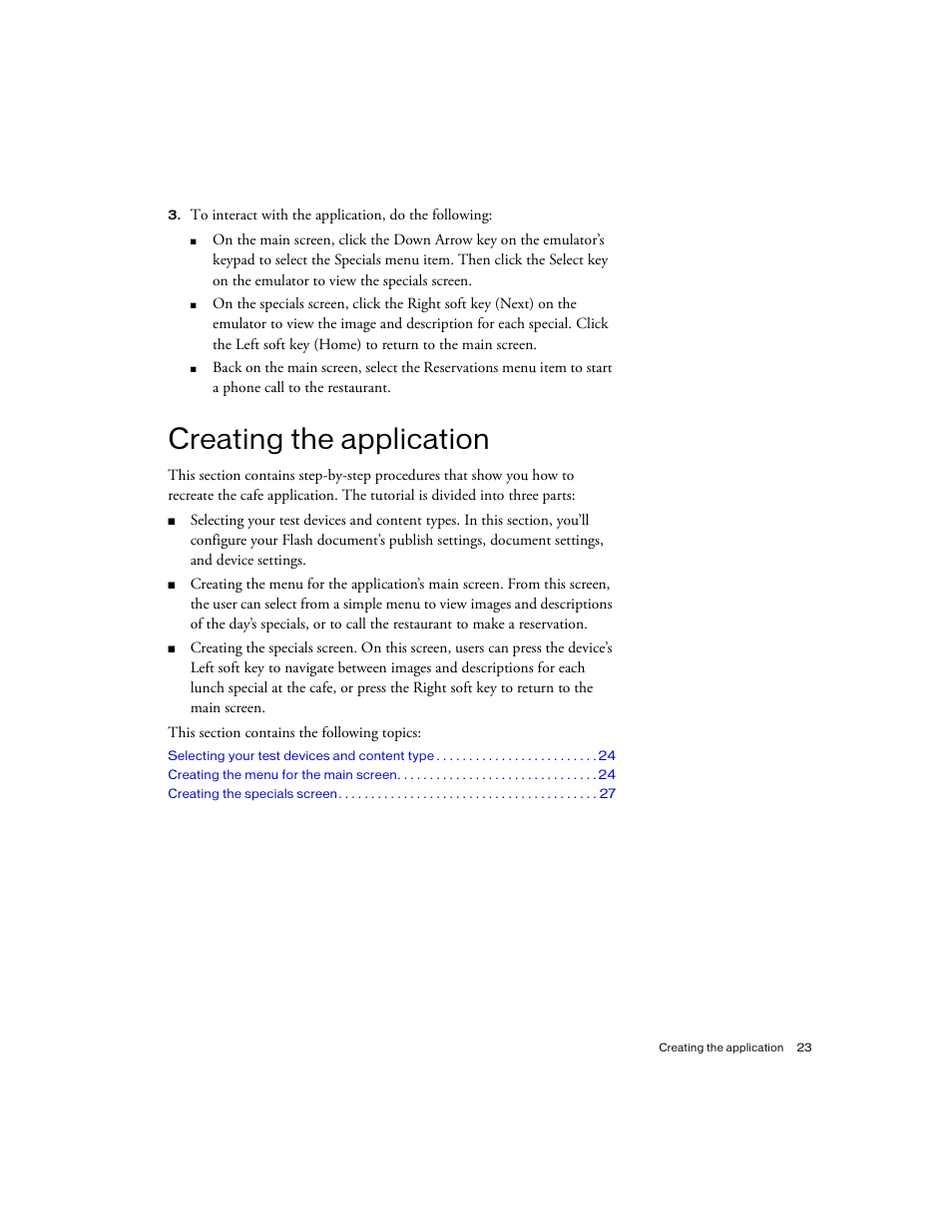 Creating the application | Siemens sony User Manual | Page 23 / 38