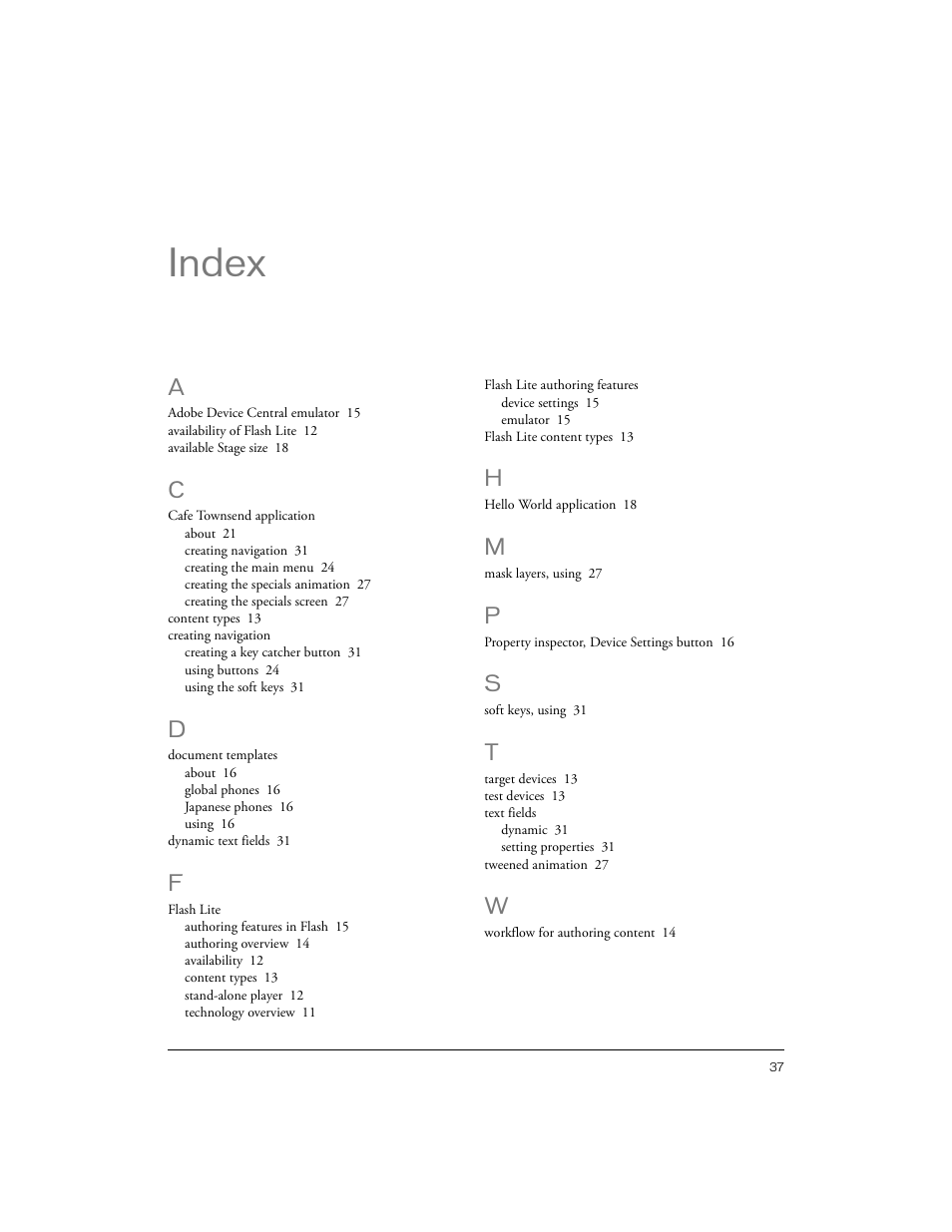 Index | Siemens sony User Manual | Page 37 / 38