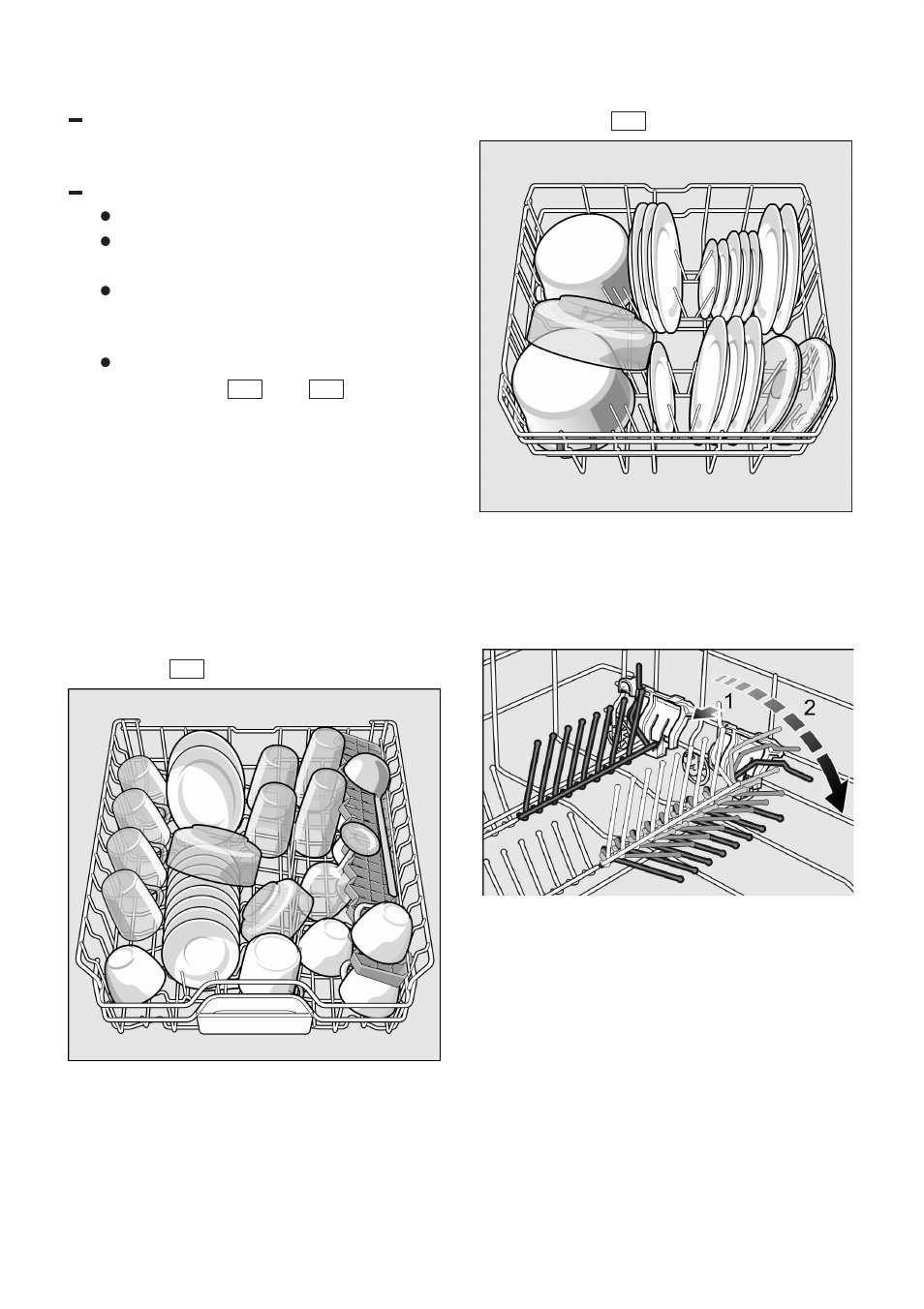 Loading the dishwasher, Unloading the dishwasher, Cups and glasses | Pans, Folding spikes | Siemens 9000407137(8811) User Manual | Page 10 / 29